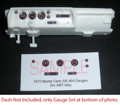 1970 MONTE CARLO SS 454 GAUGE FACES for 1/25 scale AMT kits PLEASE READ DESC