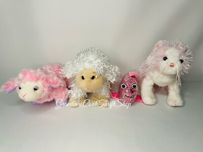 Webkinz Pink Sheep Lamb Pink Glitter Fish Pink Cat Kitty