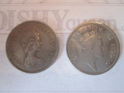 ONE $1 denomination SET 2 COINS! Vintage HONG KONG coin currency 1978 91   IS207