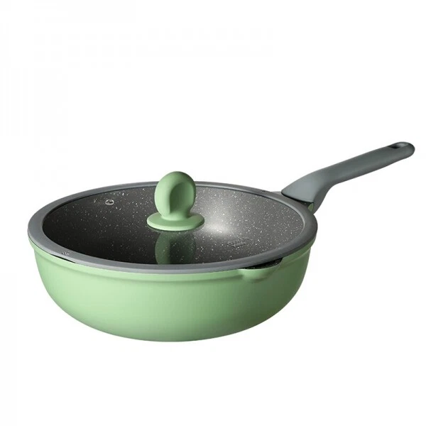 COOKER KING Bamboo Bluestone Series Household Non-stick Wok, Less Oil 30CM