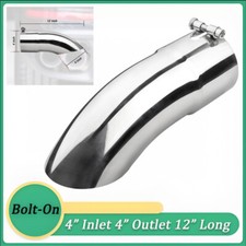 Exhaust Tip For 4 Inlet 4 Outlet 12 Long Stainless Steel Turn Down Tailpipe