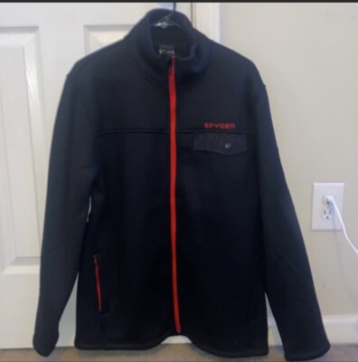 Spyder Jacket Mens Large Full Zip Black Red