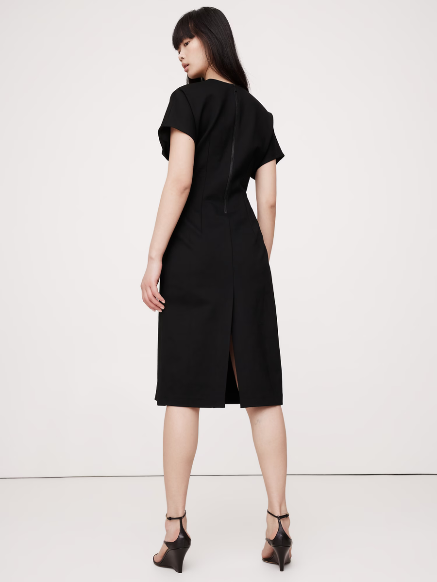 Banana Republic Everywhere Ponte Seamed Midi Dress | Black XS #743566 NEW |  eBay