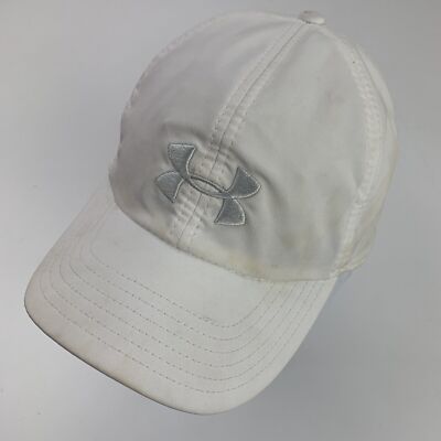 Under Armour Womens White Silver Ball Cap Hat Adjustable Baseball
