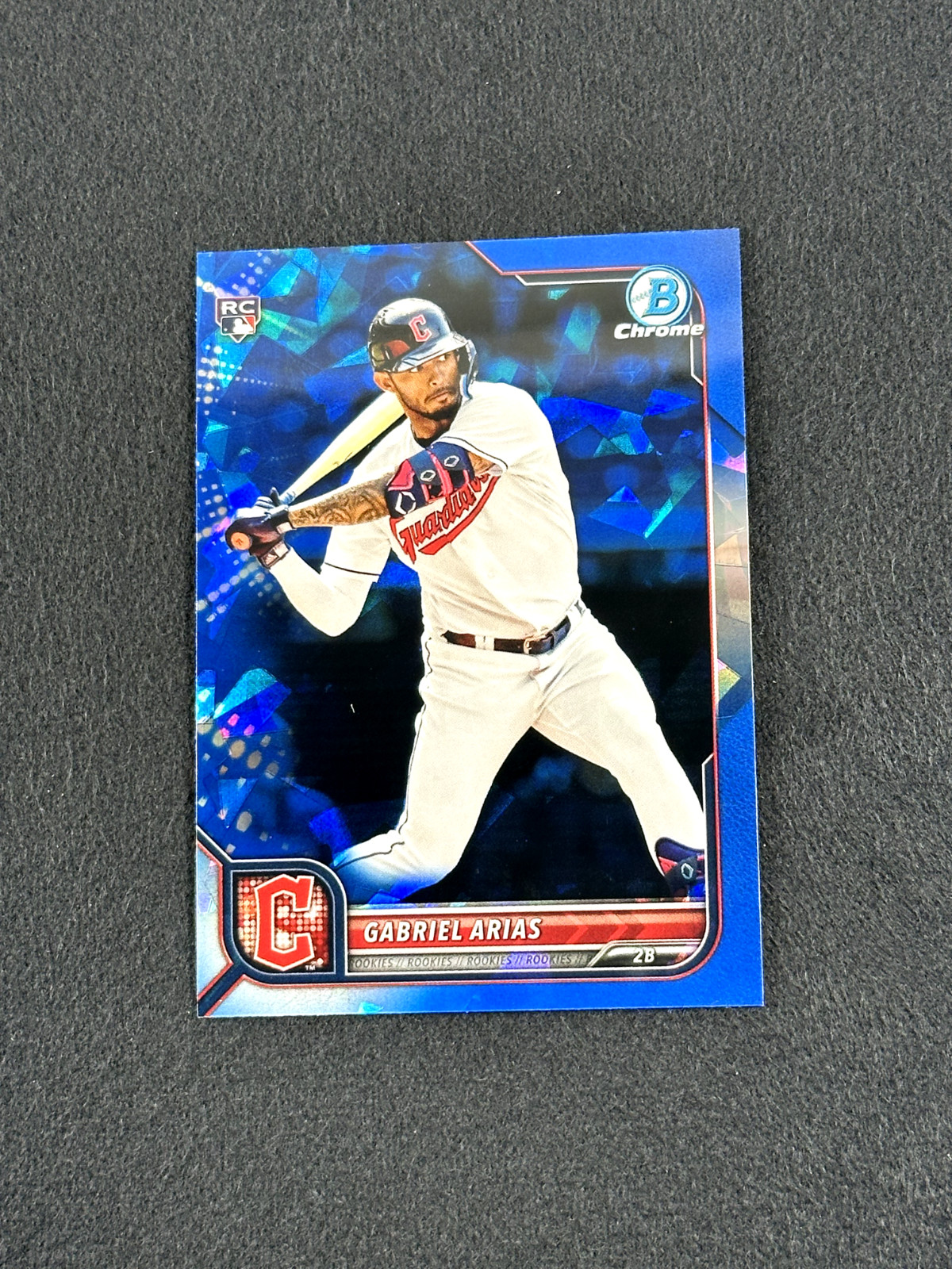2022 Bowman Chrome Sapphire GABRIEL ARIAS Rookie RC #7 Cleveland Guardians