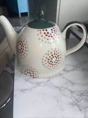 005 Vintage Whittard Farbe Party Kuppel Teekanne Punkte