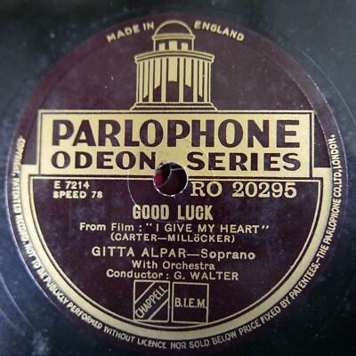 78 rpm GITTA ALPAR good luck / loneliness RO 20295