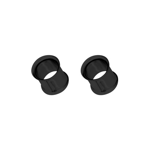 Pair of Surgical Steel PVD Black Double Flare Ear Tunnels Earlets Gauges Plugs - Picture 48 of 108
