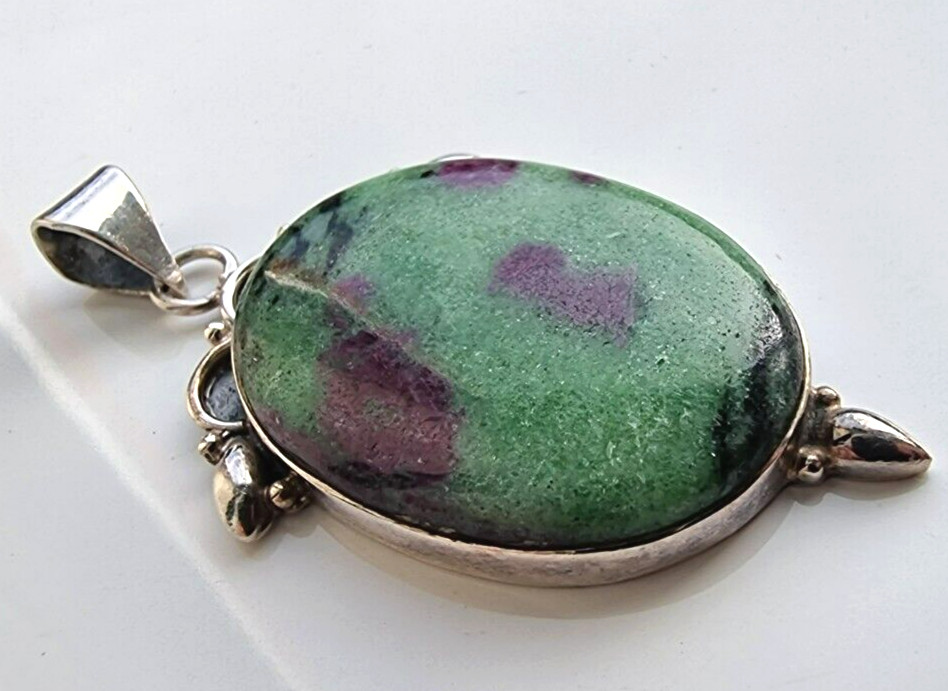925 STERLING SILVER NATURAL RUBY ZOISITE CABOCHON… - image 8
