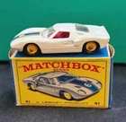 Matchbox Lesney #41-C Ford GT 40 Sports Racer w/ Original E Style Box  NMIB