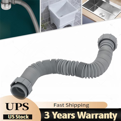 Kitchen Sink Flexible Tubular Drain Tubing Pipe Basin Water Drain Hose Tube