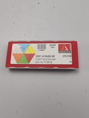 Ceratizit 8x Wendeschneidplatten TCMT16T304EN-SM CTC1115 Insert Wendeplatten