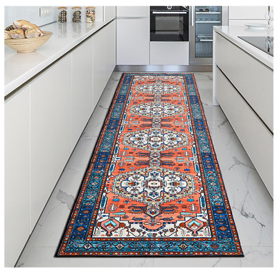 Boho Kitchen Runner Rug 2x8 Non Slip Washable Hallway Bedroom Bathroom Area Rug