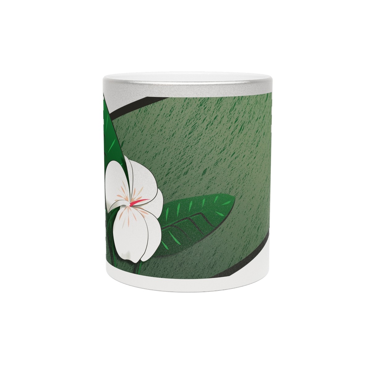 Silver Hibiscus - Metallic Coffee Mug (11oz) - free shipping