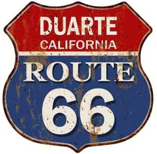 DUARTE, CALIFORNIA Route 66 Shield Metal Sign Man Cave Garage 211110013061