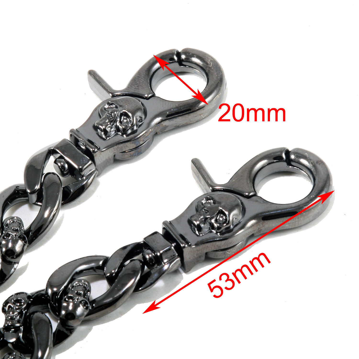 DK Strong Skull Spike Trucker Biker Key Jean Wallet Chain (27.5