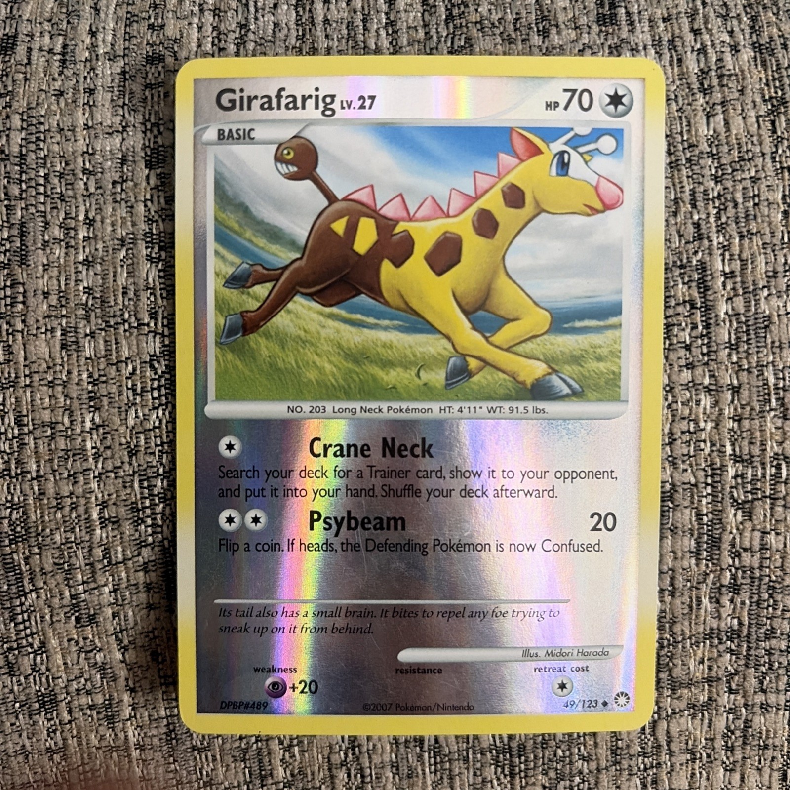 Girafarig 49/123 Mysterious Treasures Reverse Holo