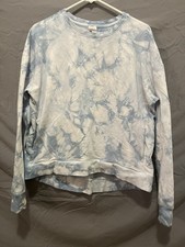 All In Motion, Women  s Sweatshirt, Size M, Blue And White, Pockets/thumb Holes