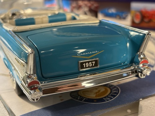 FRANKLIN MINT 1/24 1957 TURQUOISE CHEVROLET BEL AIR CONVERTIBLE BOX #0174/1000 - Picture 13 of 19