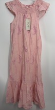 Just Organic You Dress Womens S Pink Floral Smocked Tiered Maxi Feminine Cottage