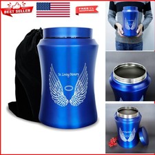 Polished Stainless Steel Angel Wings Urn for Ashes - Large 220 lbs Capacity