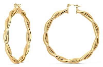 Milla Twisted Hoop Earrings for Women   Hypoallergenic Silver or Gold Stat