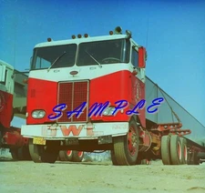 8X10 color semi-truck photo - Peterbilt COE OWL - taken at  Grapevine brake ck