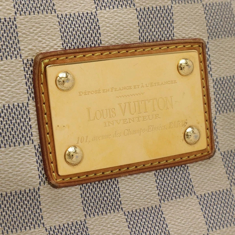 Bolsa de ombro Louis Vuitton Galliera PM Damier Azur marfim PVC bolsa classificação B autêntica - Imagem 4 de 4