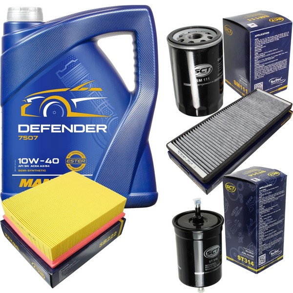 SCT Inspektionspaket 5L Mannol 10W-40 FüR Audi A4 1.6 1.8 VW Passat Variant-image