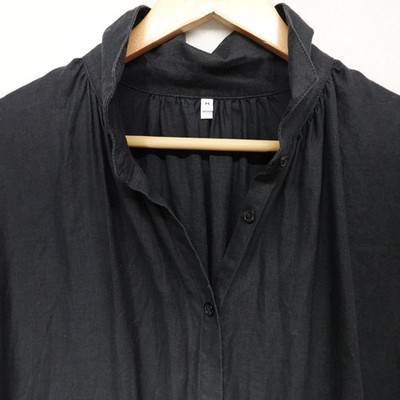 MUJI Dress Medium Black Linen Shirt Maxi Long Sleeve Button Front Minamilist | eBay MUJI Dress Medium Black Linen Shirt Maxi Long Sleeve Button Front Minamilist | eBay