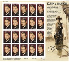 US #4421 Full Mint Sheet - Gary Cooper Commemorative Issue - 44 cents MNH