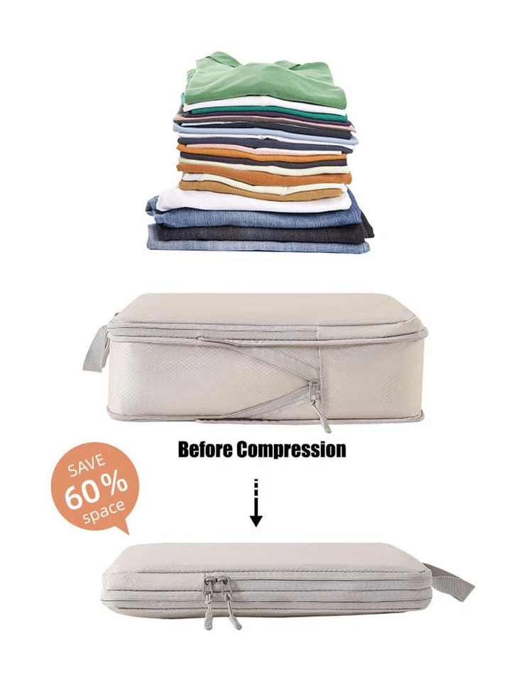 4-teiliges Kompressions-Verpackungswürfel-Set für Koffer, erweiterbare Reiseg... - Bild 4 von 4