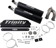 TRINITY RACING - TR-4173S-BK - Stage 5 Slip-On Mufflers for Polaris RZR Pro XP U