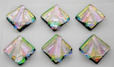 PREMIUM Lot of 6 pcs DICHROIC FUSED GLASS for pendant (P16) CAB HANDMADE