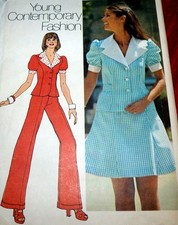 LOVELY VTG 1970s DRESS TOP PANTS Sewing Pattern 12/34