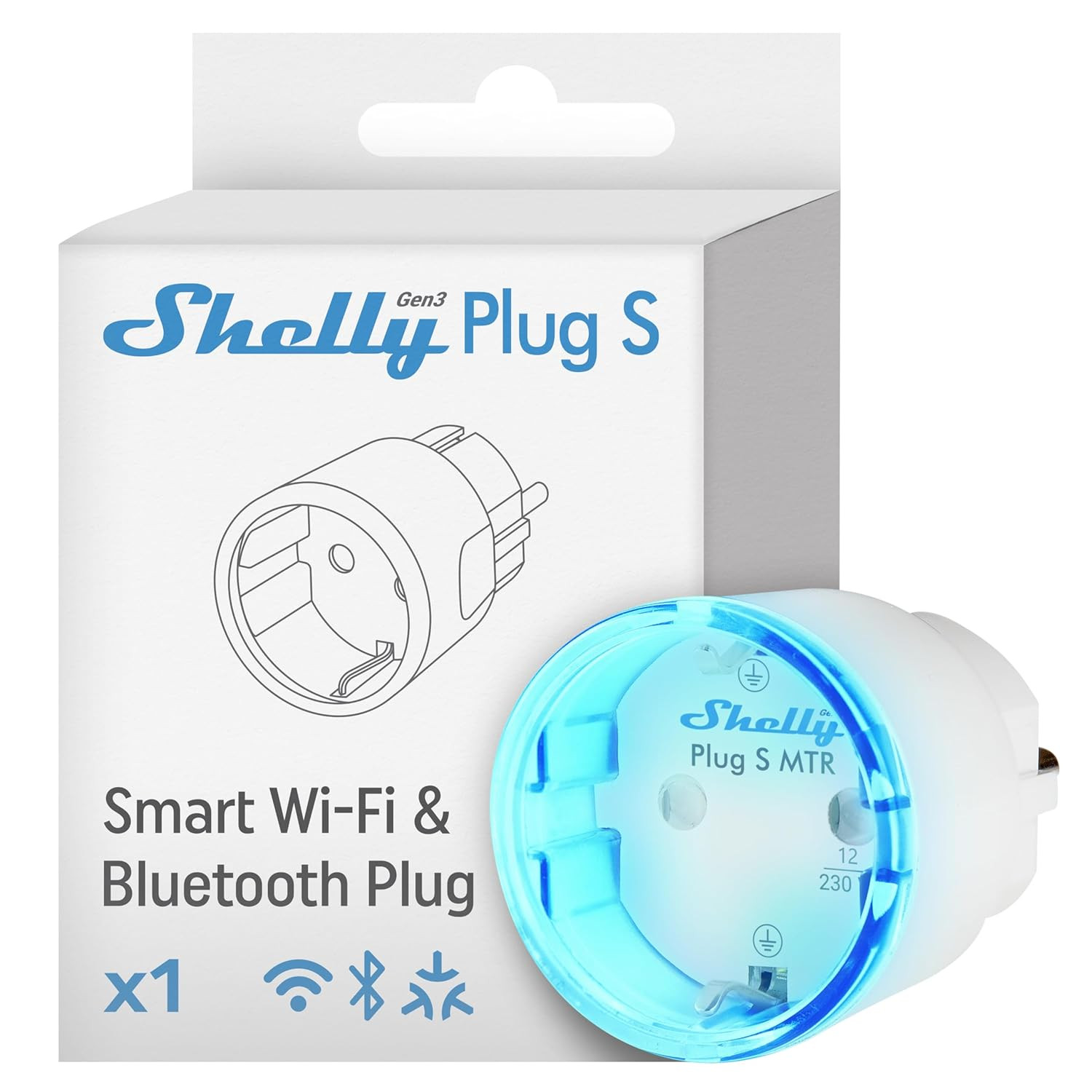 Shelly Plug S Gen3 Presa Intelligente 12A Monitoraggio Energetico