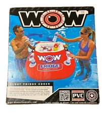 WOW Sports Inflatable Float Fridge - Cooler For Pools And Lakes With Cup Holders