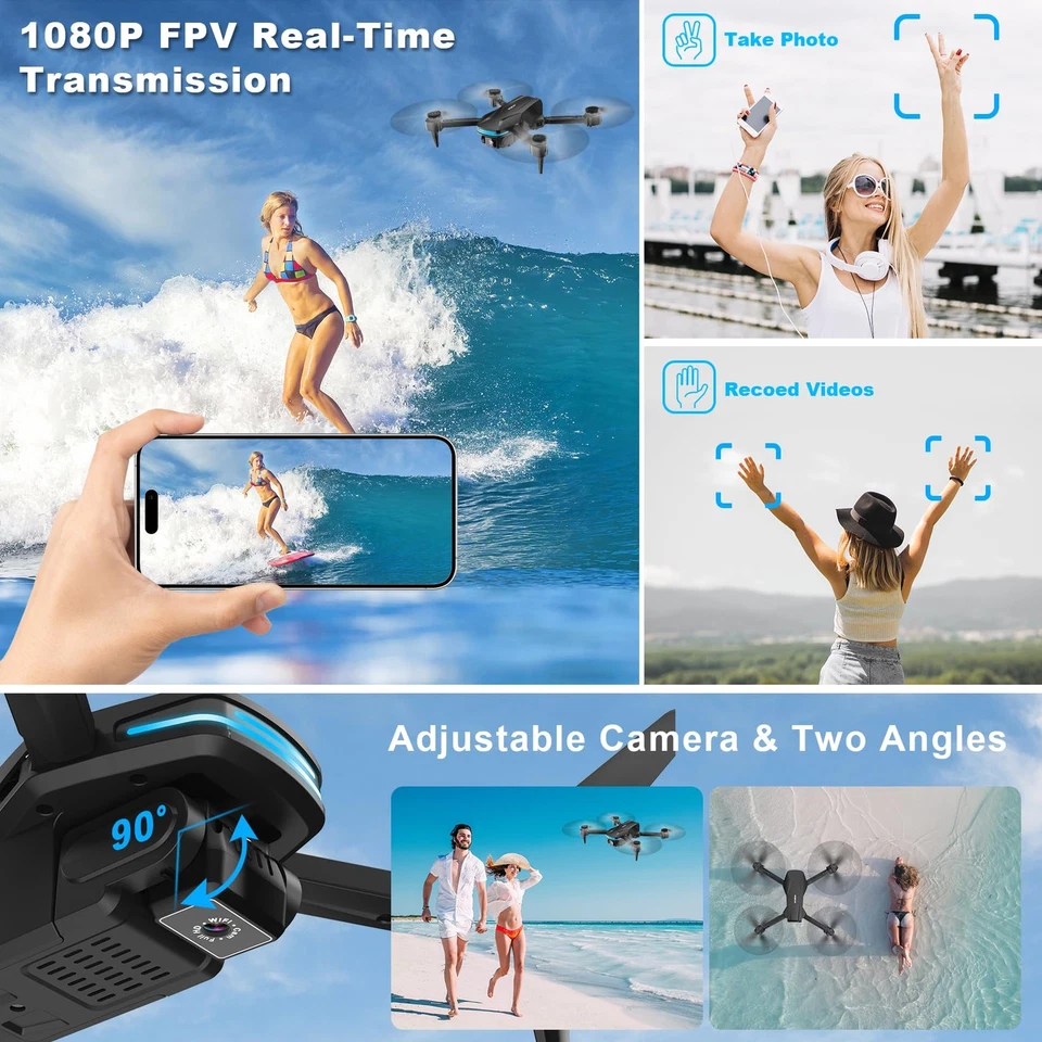 Drone with Camera 1080P HD FPV Foldable Drone for Beginners and Kids, Quadcop... - Image 2 of 4