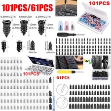 101 Pcs Rubber Tire Nail Repair Kit Screw In Tire Plugs for Car Truck SUV Van