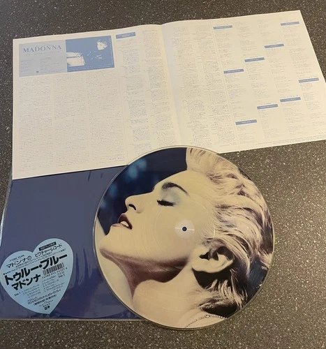 MADONNA TRUE BLUE 12” JAPAN PICTURE DISC P-15004 1ST PRESS OBI & INSERT LP