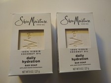 2X Shea Moisture 100 Virgin Coconut Oil Daily Hydration Bar Soap 8 oz each