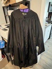 Masters Graduation Gown 5'9"-5'11" & Hood - Oak Hill - Made In USA