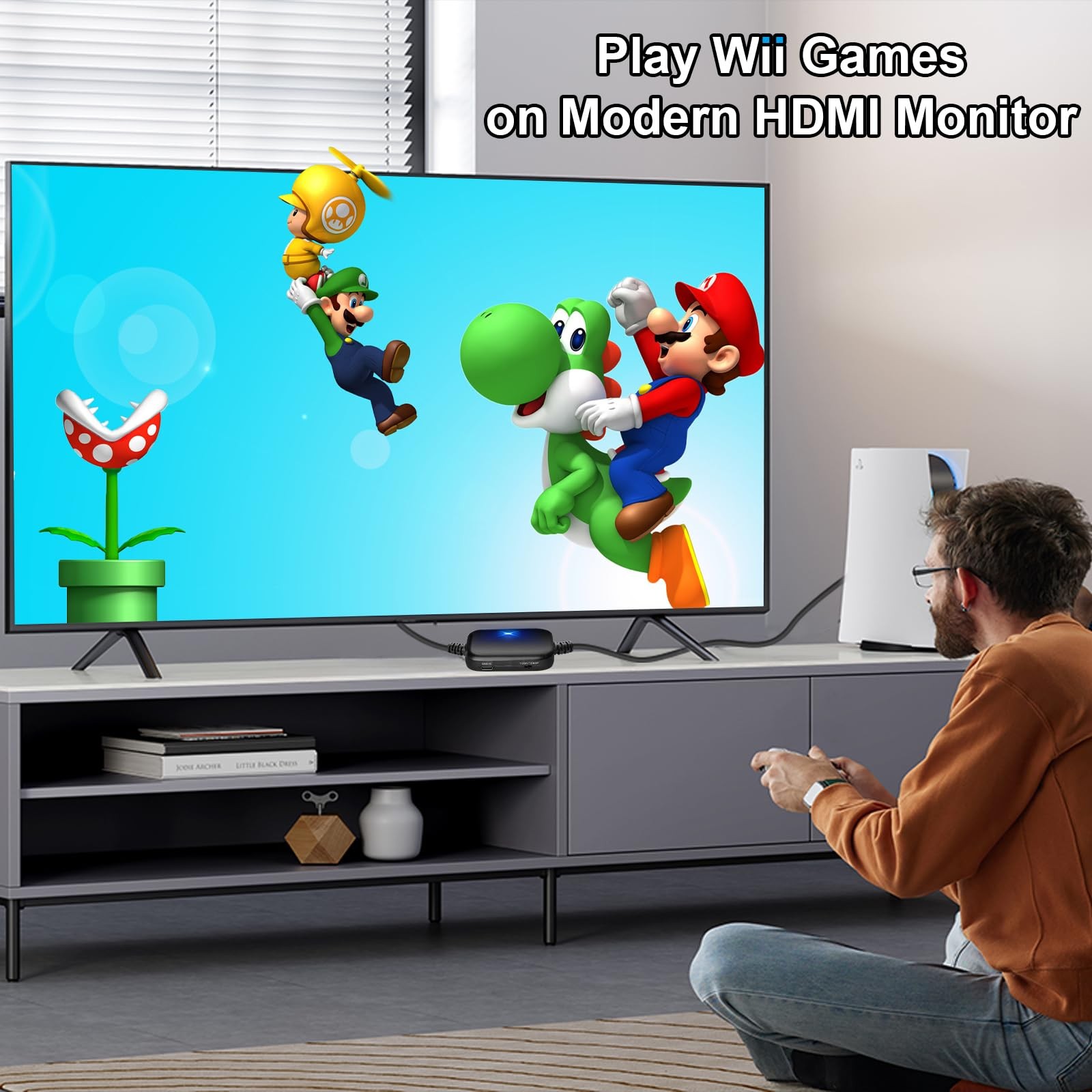 Herfair Wii to HDMI Adapter Support 43/169 Aspect Display 6.6FT Wii HDMI Cabl...