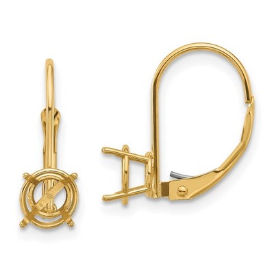 Echte 14K Gelbgold 6mm Runde Ohrring Befestigung; Damen & Herren