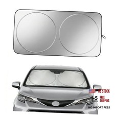 Sienna Windshield Sun Shade, Custom Fit Foldable for Sienna 1998-2025 silver
