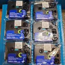 6pack TZe231 TZ231 TZ-231 Black on White Label Tape Brother P-Touch PT-H110 12mm