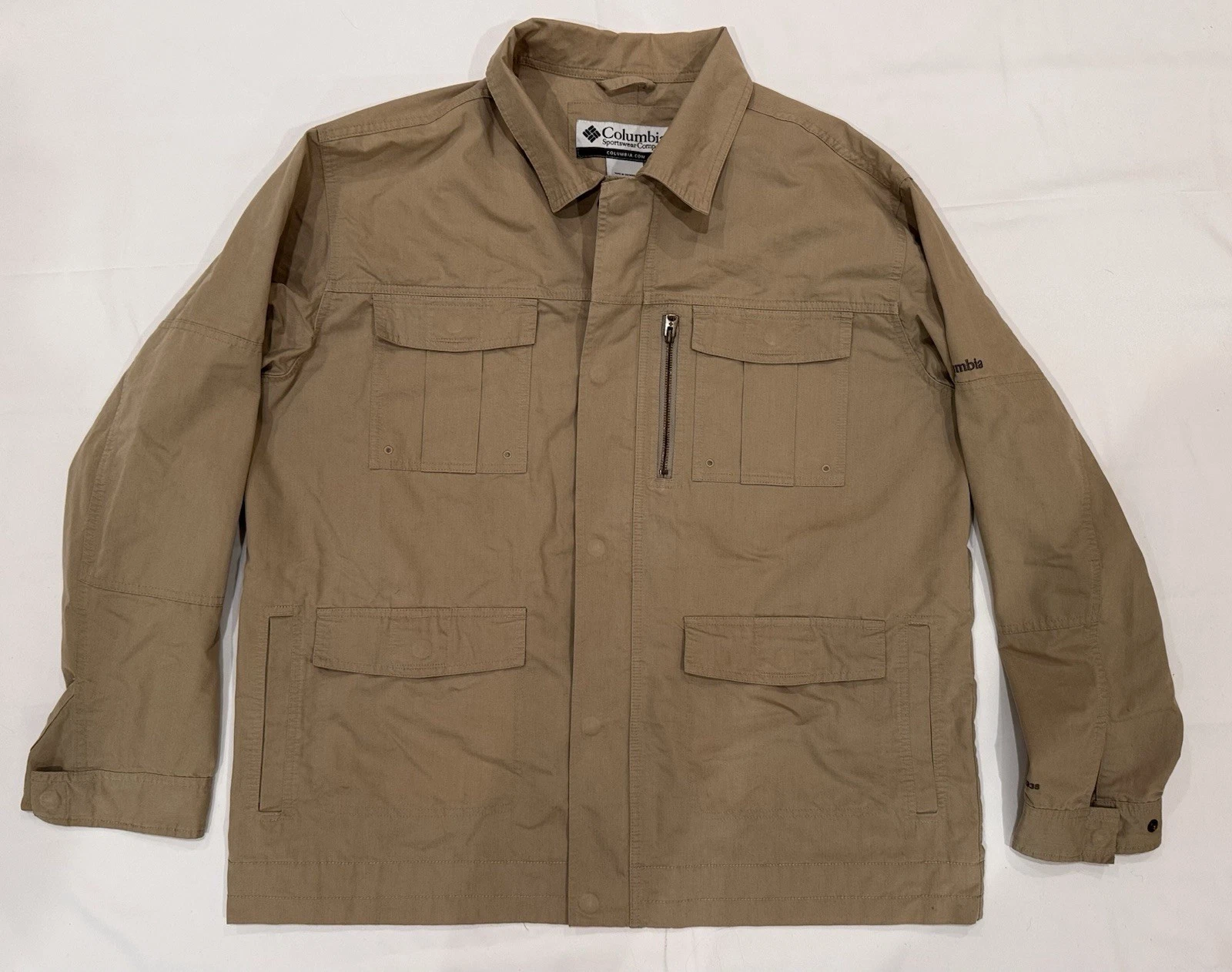 Columbia Tactical Mens XL Khaki Utility Fishing Hunting Outdoor Jacket Barn Coat