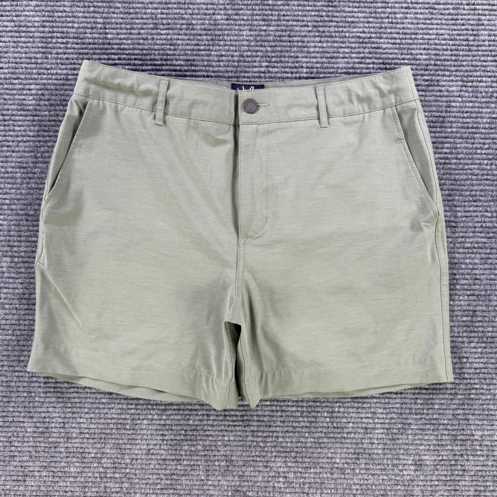 Faherty All Day Short Men 33 Green Hybrid Stretch Chino Outdoors Hike Climb Fish