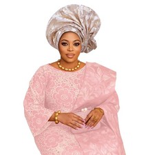 Women African Headwear Nigerian Headtie Head Wrap Turban Wedding Party Hat Gele