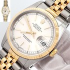 Rolex Datejust 36mm 16233 Silver Index Dial 2-tone Gold/Steel Jubilee Watch